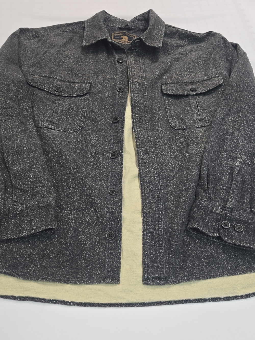 Freedom Foundry Men's Speckled Button-Up Shirt Jacket Flannel Lined